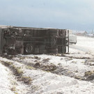 Lkw umgekippt
