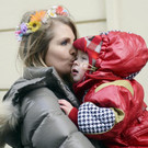 Anastasiya Grishay vor dem Parlament