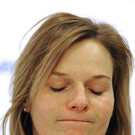 Marlies Schild auf der ÖSV-Pressekonferenz nach ihrer Verletzung und Operation