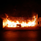Müllcontainer in Brand