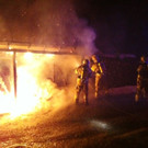 Müllinsel in Brand