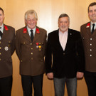 Neuer Feuerwehrkommandant in St. Anton i. M., Harald Bickel, Helmut Wackernell, Rudi Lerch, Gernot Elsensohn