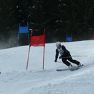 Norbert Geiger beim Riesenslalom, Sieger der Klasse über 60 Jahre. 