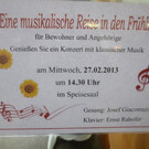 Konzertnachmittag mit Josef Giacomuzzi (Gesang) und Ernst Rahofer (Klavier) im Jesuheim