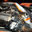 Rettungsauto prallt in Bim