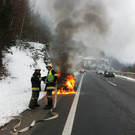 Einsatz: Pkw auf der Semmering Schnellstraße (S6) in Vollbrand