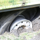 A10: Lkw bleibt hängen