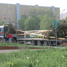 Maibäume in Wien-Donaustadt aufgestellt