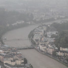 Hochwasser: Luftaufnahmen Stadt Salzburg