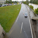 Hochwasser in Wien: Unterführung Stadionbrücke/A4 überflutet