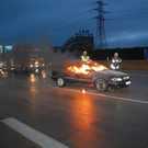 Pkw-Brand auf der Südautobahn (A2) in Laxenburg