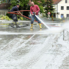 Aufräumarbeiten in Melk an der Donau