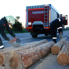 Aufräumarbeiten nach Hochwasser im Bezirk Krems