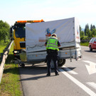 A14: Anhänger umgekippt