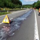 Schadstoffeinsatz der Feuerwehr auf der S6 in Niederösterreich