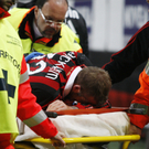 David Beckham verletzt sich beim Spiel AC Milan gegen AC Chievo