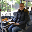 Bücher fahren Bus