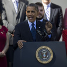 Obama fing während Rede schwankende Schwangere auf