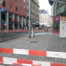 Glasscheibe stürzte von Kaufhaus LaStafa auf die Kaiserstraße hinunter