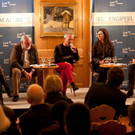 Kerstin Born-Sirkel, Franz Fischler, Stephan Schulmeister, Eva Rindfleisch und Alexandra Föderl-Schmid im Rahmen der Eröffnungsd