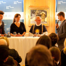 Christoph Egger (Gloryfy), Claudia Helming (DaWanda GmbH), Johannes Gutmann (Sonnentor) und Moderator Michael Fleischhacker im R