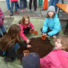 Pflanzaktion mit Volksschülern