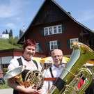 Bergfrühschoppen mit den "Lochauer Bierblosn"  auf der Terrasse des Gasthauses Pfänderdohle
