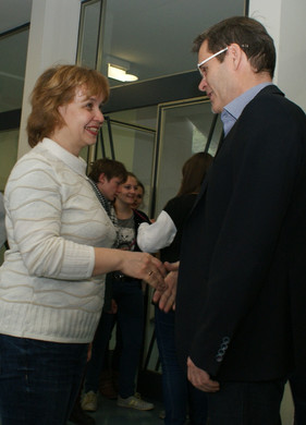 Direktor Abl mit seiner Kollegin Swetlana Truchina.JPG