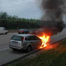 Pkw-Brand auf der A2 in Niederösterreich