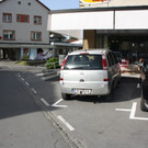 Parkplatzsituation rund um die Bäckerei Mangold Filiale in Lochau