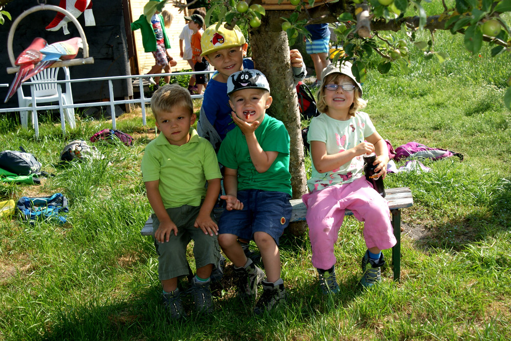 Gem__licher Hock auf dem Gartenb__nkle.JPG