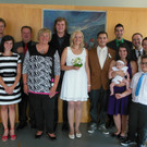 Die Hochzeitsgesellschaft wünschte viel Glück für den gemeinsamen Lebensweg.