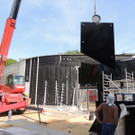 Glasfassade im Endausbau  