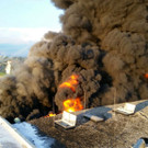 Reifenhallen-Brand im Bezirk Amstetten